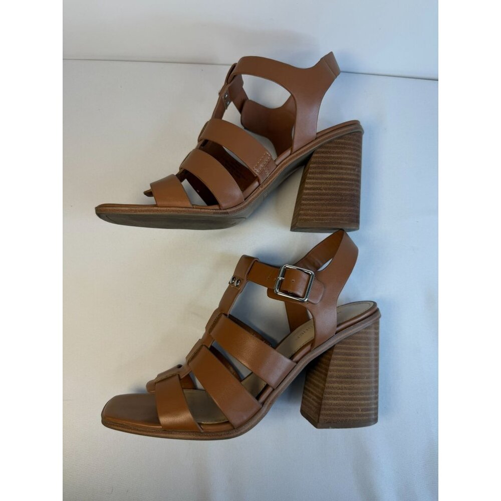 Marc Fisher Fynlee Sandals Women Size 9M Brown Leather Strappy Block Heel Shoes - Picture 7 of 12